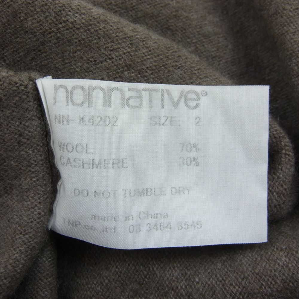 nonnative ノンネイティブ NN-K4202 DWELLER TURTLE NECK SWEATER カシミヤ混 タートルネック セーター ニット ブラウン系 2【中古】