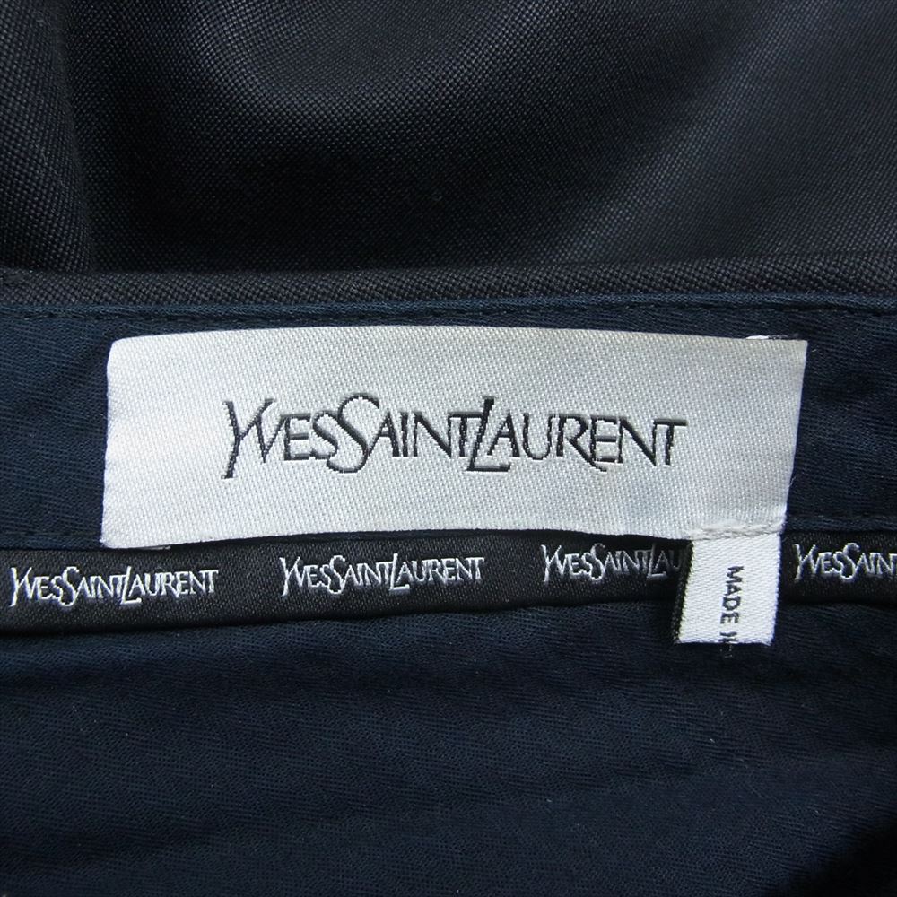 YVES SAINT LAURENT イヴサンローラン 297961 YSB15 フランス製 国内正規品 アーカイブ ウール スラックス パンツ ブラック系【中古】