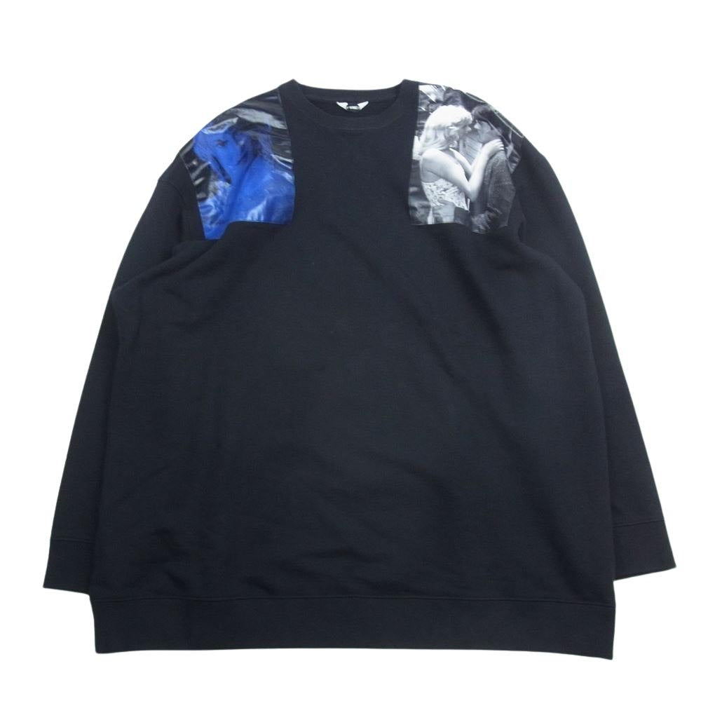 RAF SIMONS ラフシモンズ 19AW 192-1908 × DAVID LYNCH デヴィッドリンチ フォトパッチ オーバーサイズ クルーネック スウェット  ブラック系 S【中古】