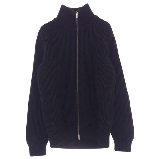 MAISON MARTIN MARGIELA メゾンマルタンマルジェラ S31GP0029 S15057 2014 02 ウール ドライバーズ ジップアップ ニット ブラック系 M【中古】