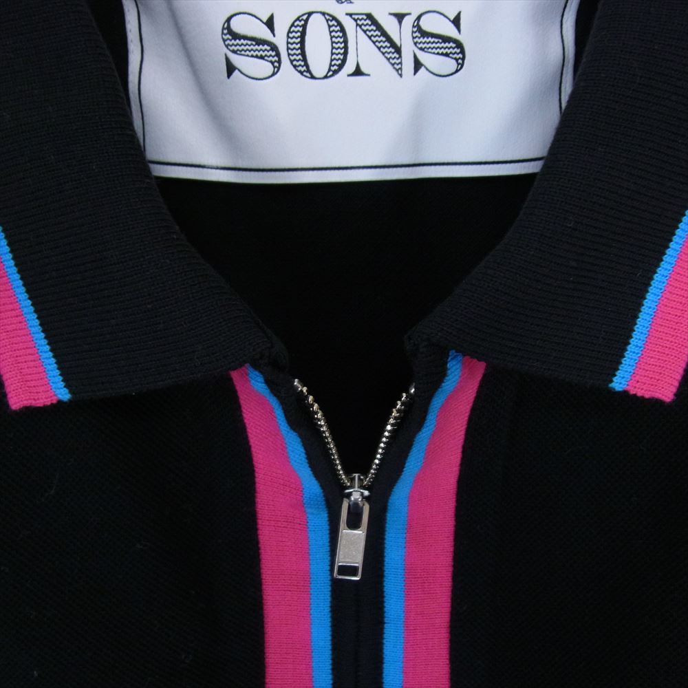 UNITED ARROWS ユナイテッドアローズ ＆SONS アンドサンズ ボックス シルエット 半袖 リンガー カノコ シャツ ブラック系 M【美品】【中古】