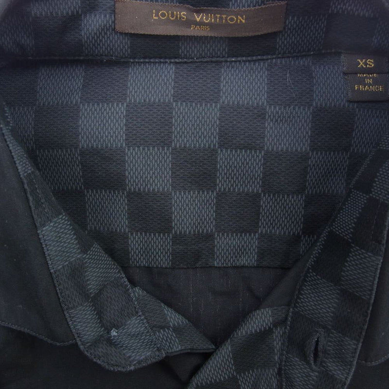 LOUIS VUITTON ルイ・ヴィトン RM 122D H 1SH35BIS 国内正規品 ポケット ダミエ グラフィック プリント コットン 半袖 シャツ  ブラック系 XS【中古】