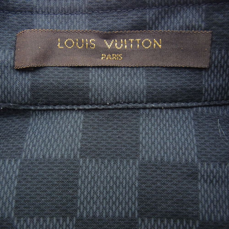 LOUIS VUITTON ルイ・ヴィトン RM 122D H 1SH35BIS 国内正規品 ポケット ダミエ グラフィック プリント コットン 半袖 シャツ  ブラック系 XS【中古】