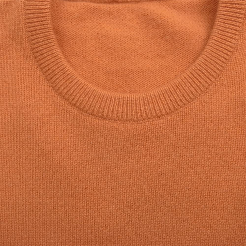 HERMES エルメス 国内正規品 イギリス製 カシミア100％ カシミヤ クルーネック 長袖 ニット セーター オレンジ系【中古】