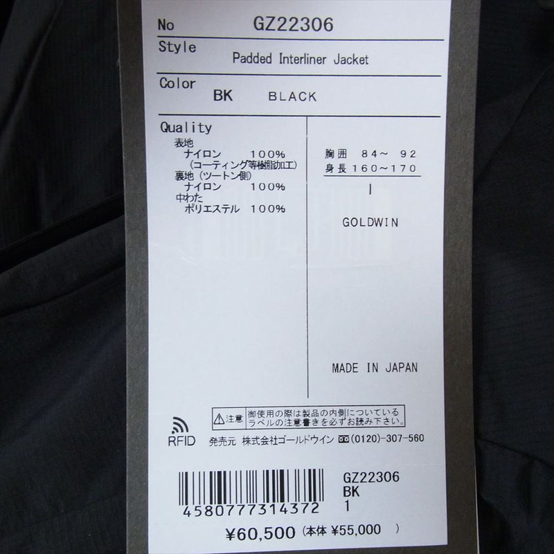 ゴールドウィン GZ22306 Padded Interliner Jacket パデッド インター ライナー ジャケット サイズ1 ブラック系 1【極上美品】【中古】