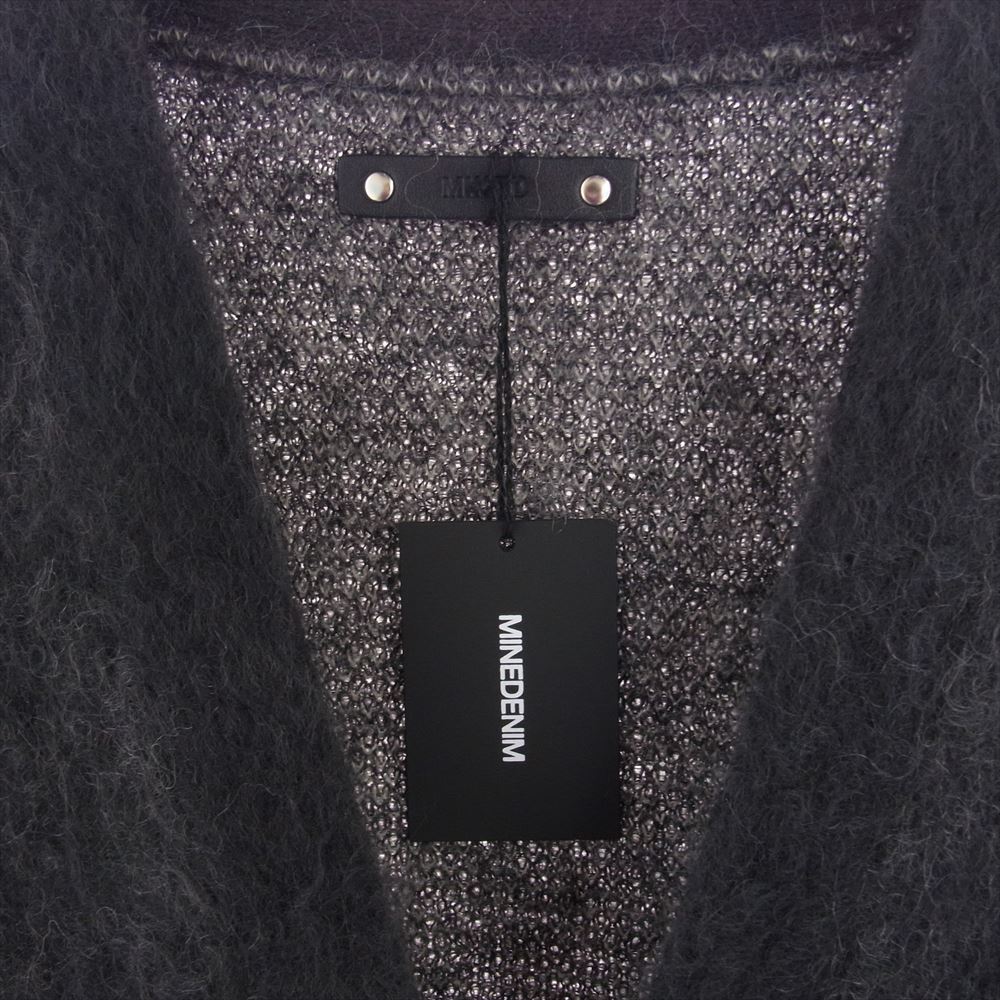 MINEDENIM マインデニム 2210-6002-97-032 Kid Mohair Argyle Washed Knit Long Cardigan キッド モヘア アーガイル ウォッシュ ニット ロング カーディガン グレー系 ブラック系 3【新古品】【未使用】【中古】