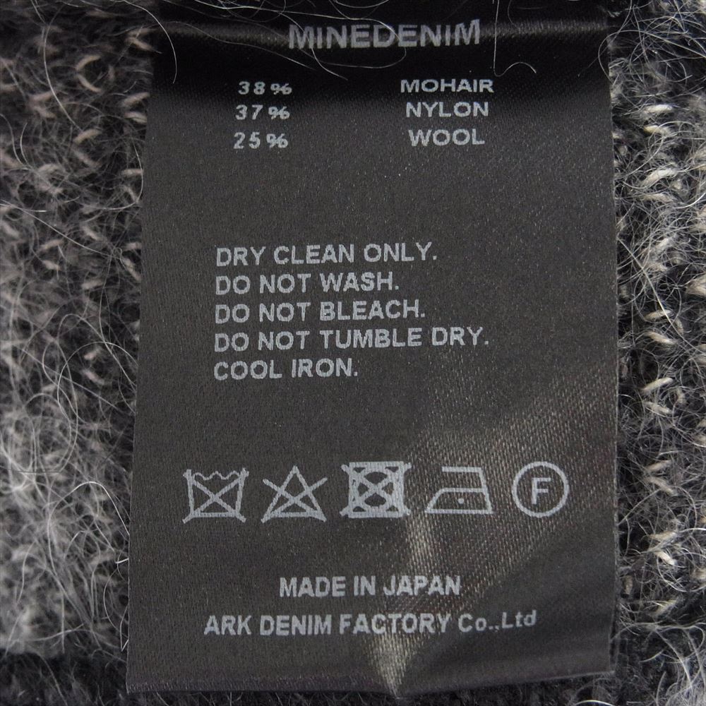MINEDENIM マインデニム 2210-6002-97-032 Kid Mohair Argyle Washed Knit Long Cardigan キッド モヘア アーガイル ウォッシュ ニット ロング カーディガン グレー系 ブラック系 3【新古品】【未使用】【中古】