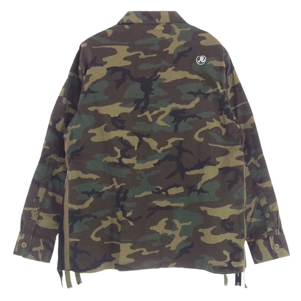WTAPS ダブルタップス 20AW 202BRRID-SHM01S × Richardson リチャードソン BUDS LS COTTON RIPSTOP CAMO RICHARDSON バッズ リップストップ カモ 長袖 シャツ カーキ系 3【新古品】【未使用】【中古】