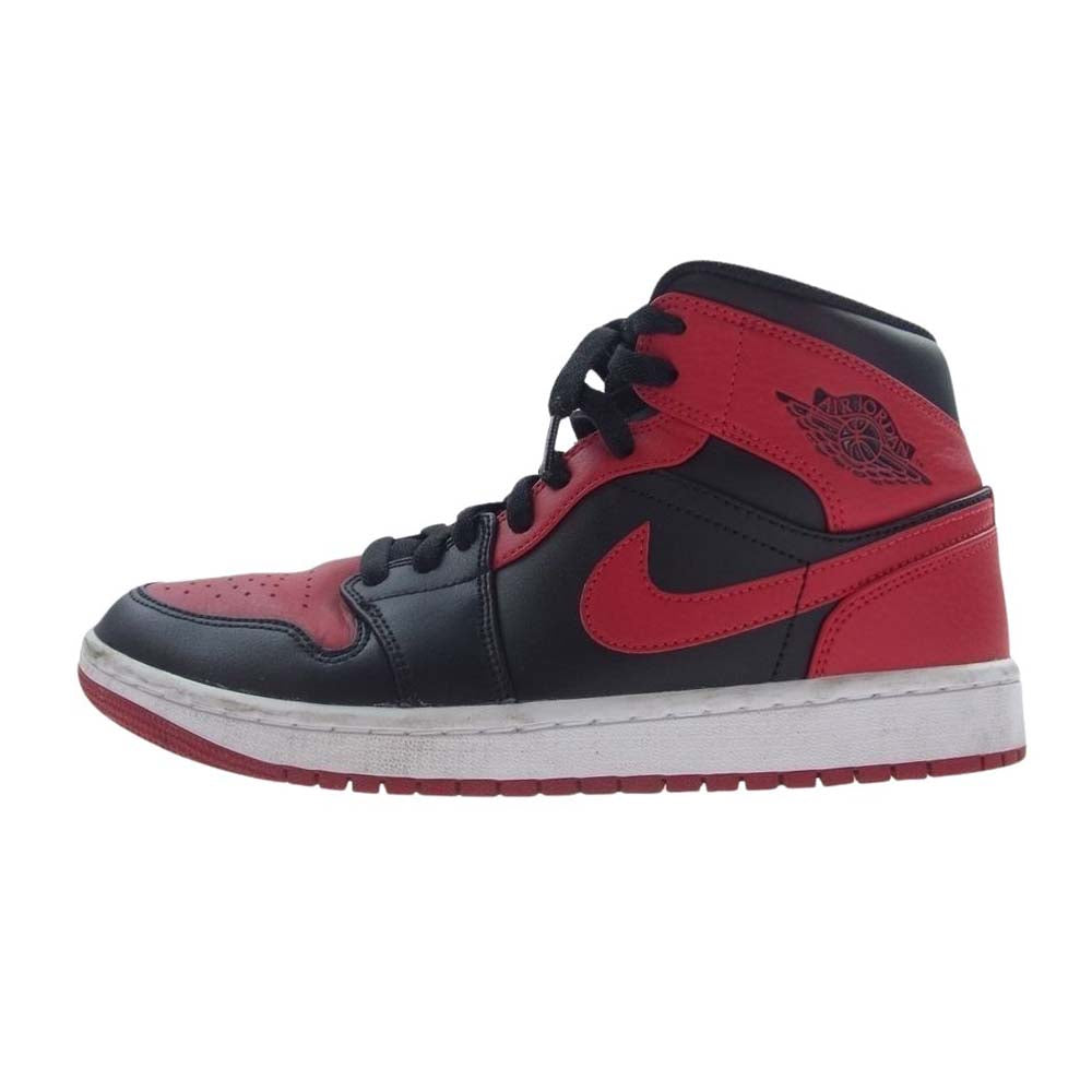 NIKE AIR JORDAN ナイキ ジョーダン 554724-074 1 AJ1 Mid Bred ミッド スニーカー レッド系 ブラック系 25.5cm【中古】