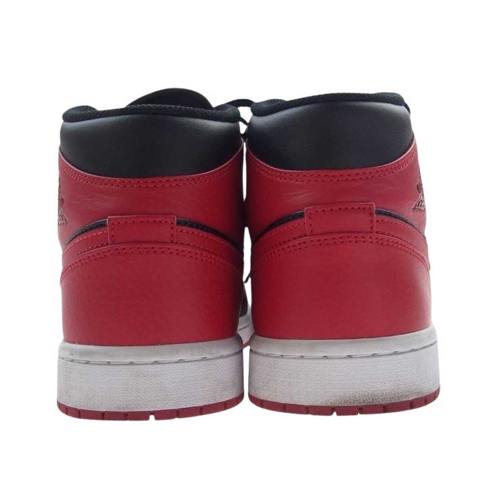 NIKE AIR JORDAN ナイキ ジョーダン 554724-074 1 AJ1 Mid Bred ミッド スニーカー レッド系 ブラック系 25.5cm【中古】