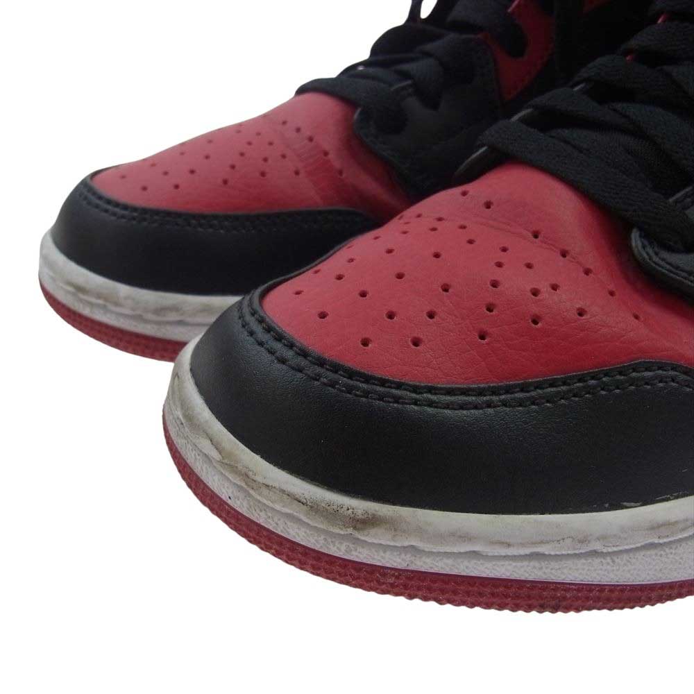 NIKE AIR JORDAN ナイキ ジョーダン 554724-074 1 AJ1 Mid Bred ミッド スニーカー レッド系 ブラック系 25.5cm【中古】