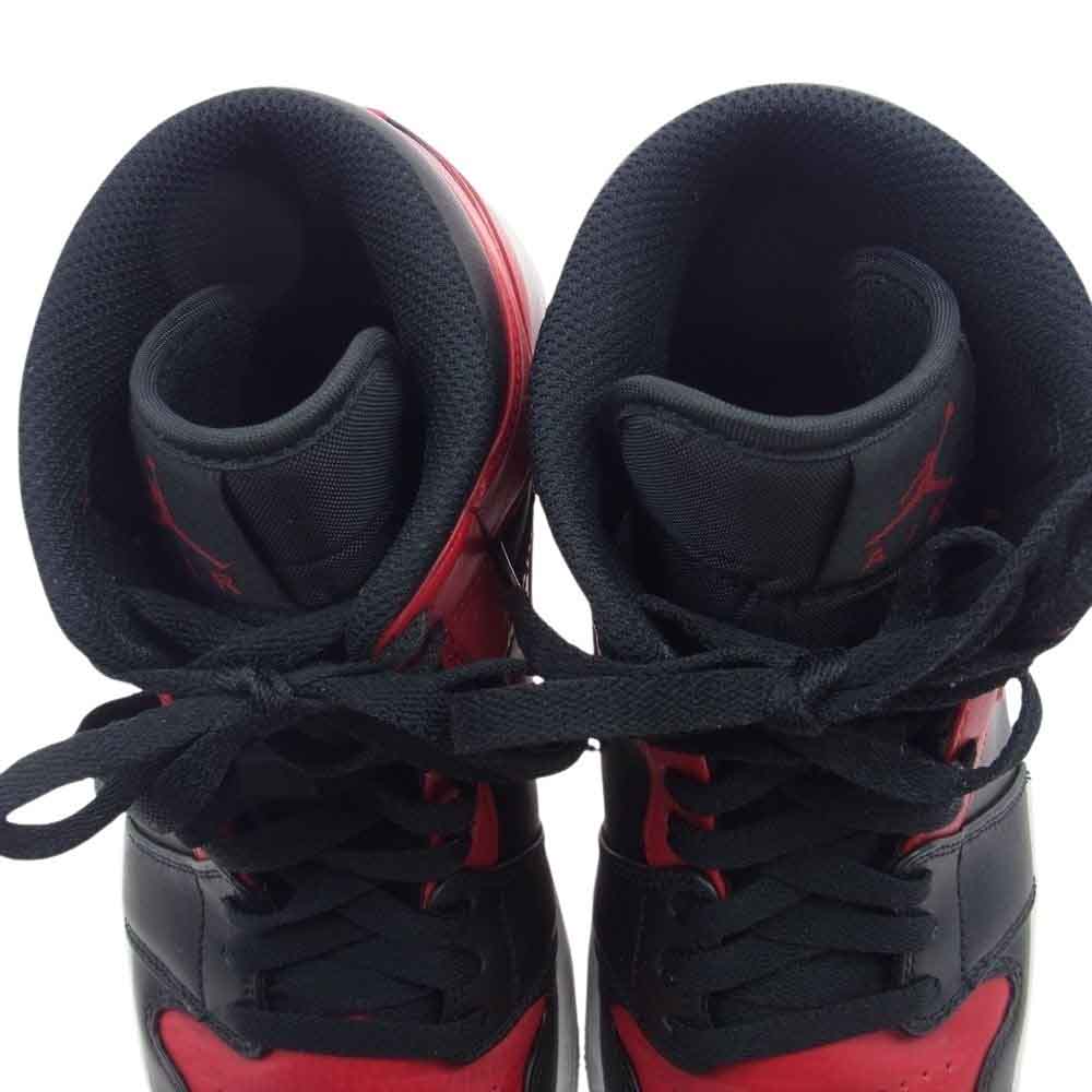 NIKE AIR JORDAN ナイキ ジョーダン 554724-074 1 AJ1 Mid Bred ミッド スニーカー レッド系 ブラック系 25.5cm【中古】