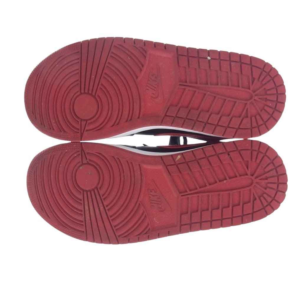 NIKE AIR JORDAN ナイキ ジョーダン 554724-074 1 AJ1 Mid Bred ミッド スニーカー レッド系 ブラック系 25.5cm【中古】