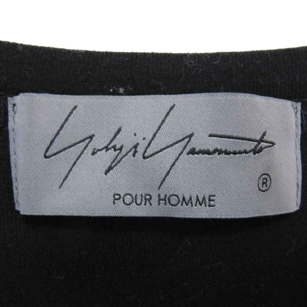 Yohji Yamamoto POUR HOMME ヨウジヤマモトプールオム HX-K27-085 DOUBLE-LAYER SWEATER T-SHIRT レイヤード 前2重 セーター ニット 長袖 Tシャツ カットソー ネイビー系 3【中古】