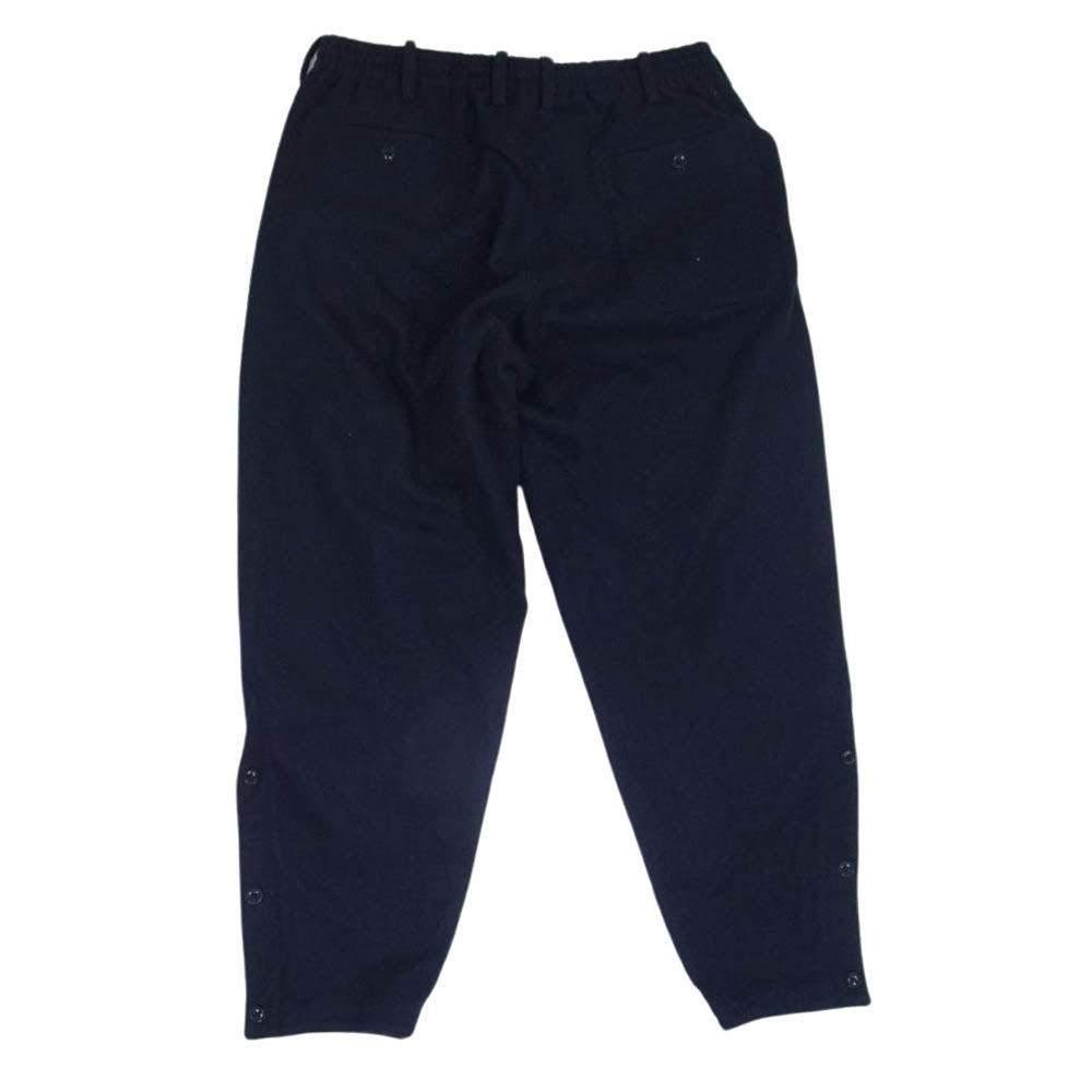 Yohji Yamamoto POUR HOMME ヨウジヤマモトプールオム 15AW HY-P99-160 ウール縮絨サイドボタンテーパードパンツ ダークネイビー系 3【中古】