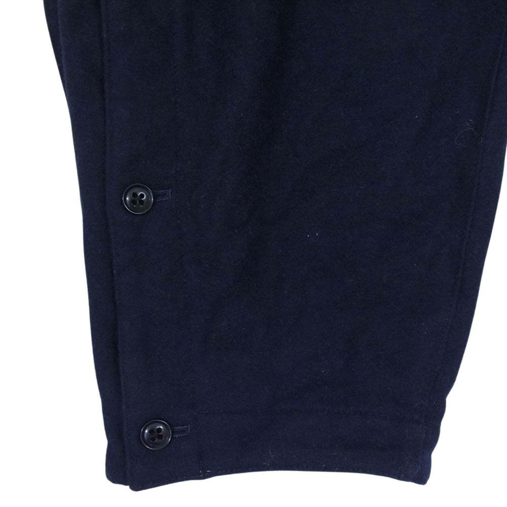 Yohji Yamamoto POUR HOMME ヨウジヤマモトプールオム 15AW HY-P99-160 ウール縮絨サイドボタンテーパードパンツ ダークネイビー系 3【中古】