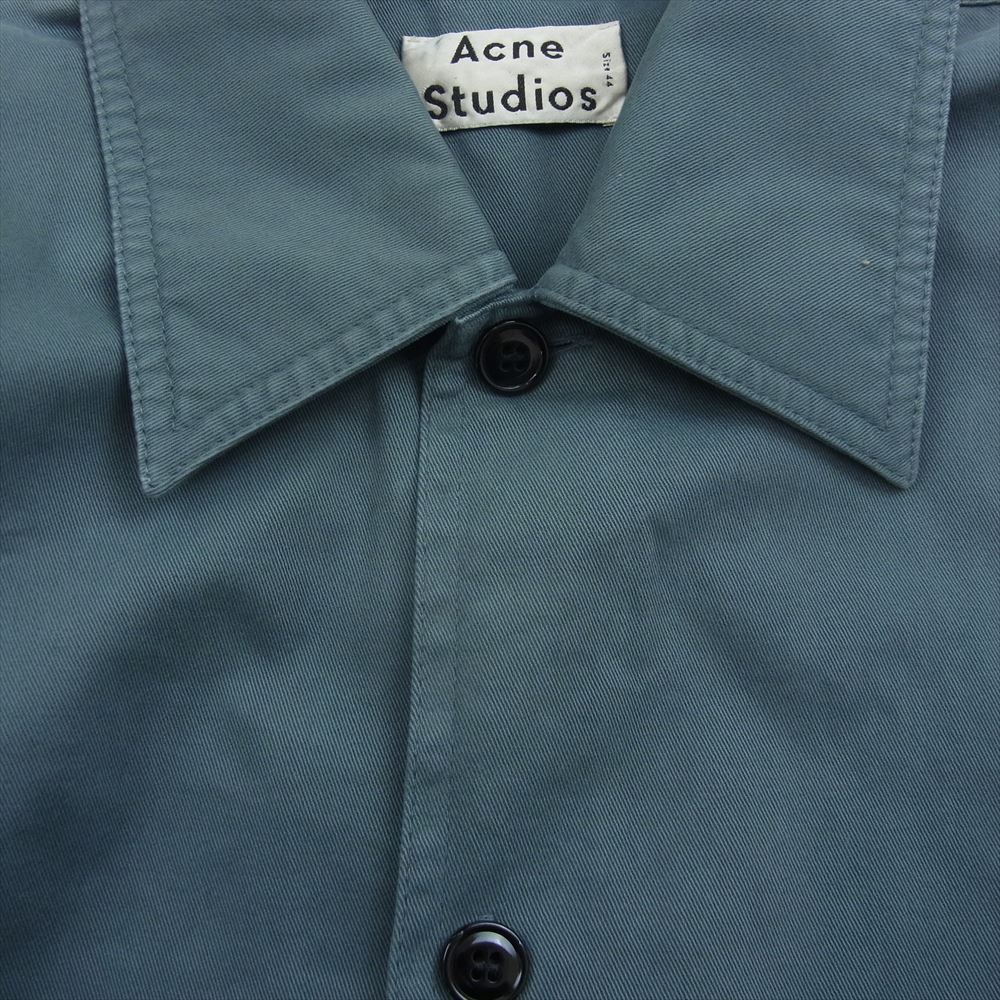 ACNE STUDIOS アクネストゥディオズ FN-MN-SHIR000191 Houston cotton twill shirt コットンツイル 長袖 ワーク シャツ ネイビー系 44【美品】【中古】