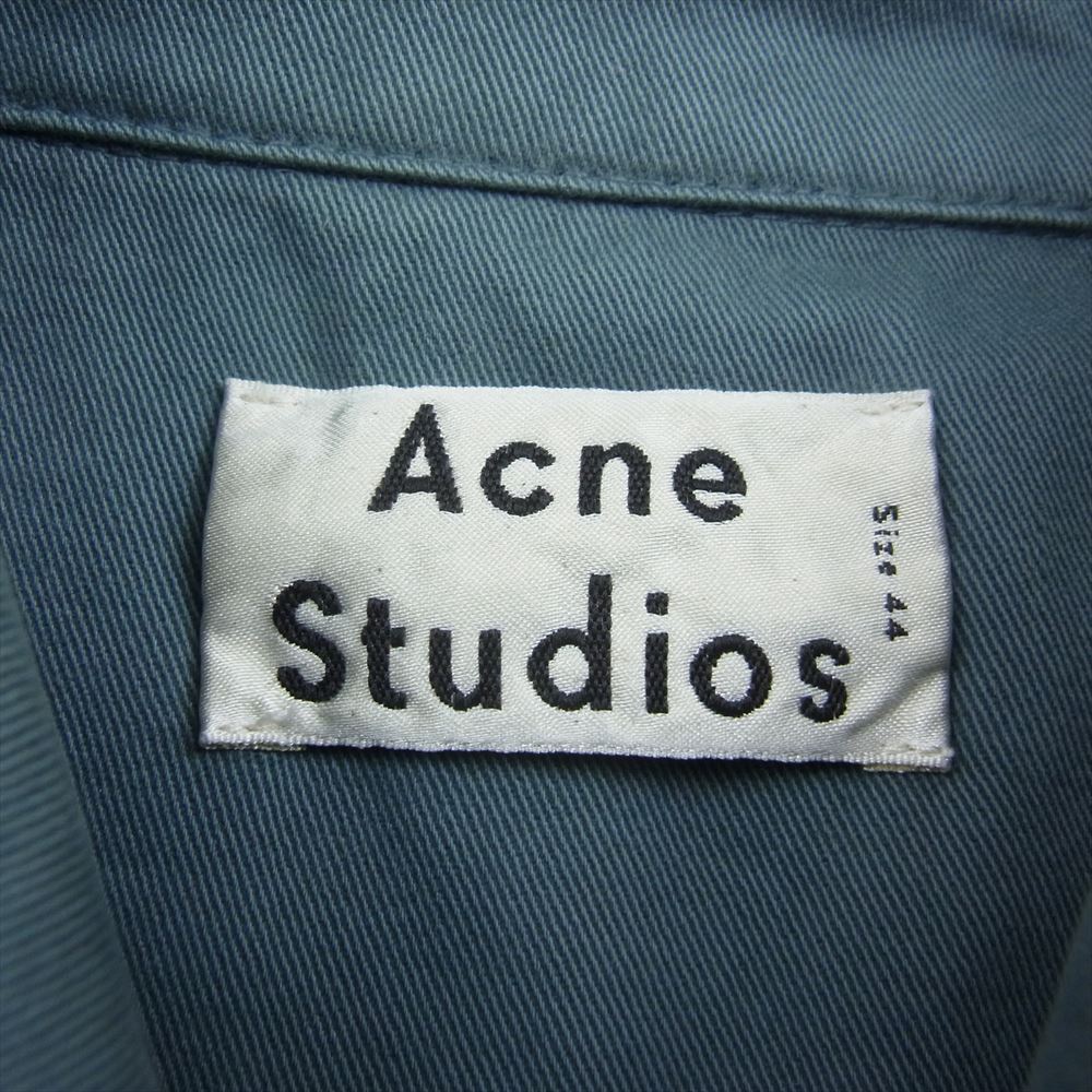 ACNE STUDIOS アクネストゥディオズ FN-MN-SHIR000191 Houston cotton twill shirt コットンツイル 長袖 ワーク シャツ ネイビー系 44【美品】【中古】