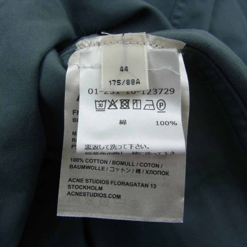 ACNE STUDIOS アクネストゥディオズ FN-MN-SHIR000191 Houston cotton twill shirt コットンツイル 長袖 ワーク シャツ ネイビー系 44【美品】【中古】