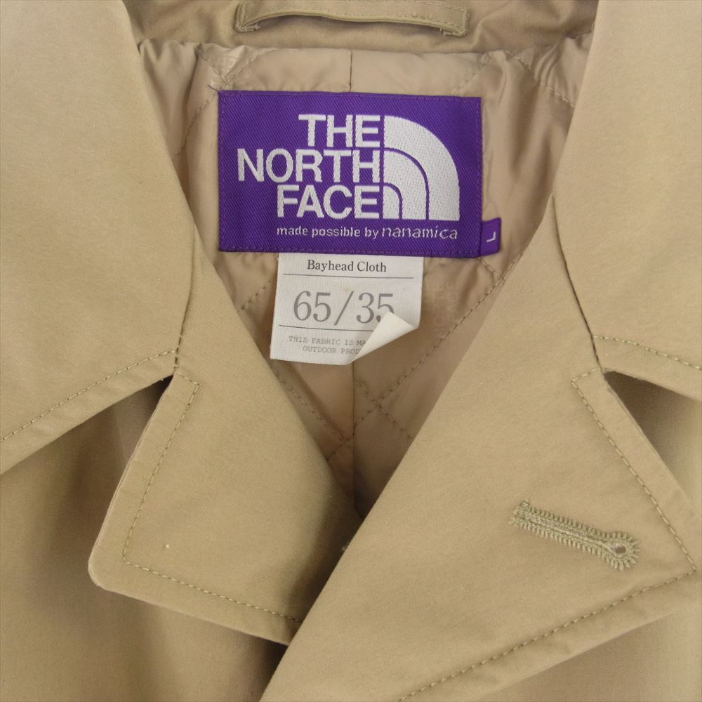 THE NORTH FACE ノースフェイス NY2951N 国内正規品 PURPLE LABEL パープルレーベル ナナミカ BEAMS別注 65/35 Insulation Soutien Coller Coat ステンカラーコート ライトブラウン系 L【中古】