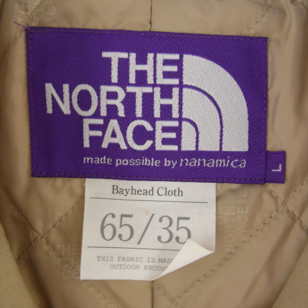 THE NORTH FACE ノースフェイス NY2951N 国内正規品 PURPLE LABEL パープルレーベル ナナミカ BEAMS別注 65/35 Insulation Soutien Coller Coat ステンカラーコート ライトブラウン系 L【中古】