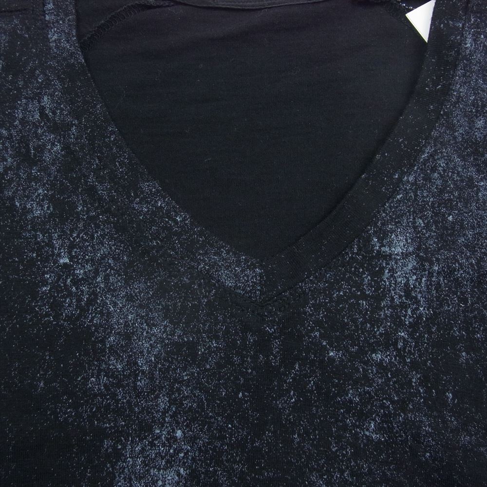 JULIUS ユリウス 14SS 467CUM3 HC-コットンモダール ゴーストグラフィック スプラッシュ カットソー 半袖 Tシャツ ブラック系 2【中古】
