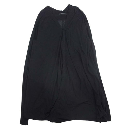 JULIUS ユリウス 14SS 460CUM5 MA_JULIUS エムエーユリウス Elongated V-neck Buttoned Cardigan VISCOSE LINEN オーバーサイズ バックスリット ヴィスコースリネン Vネック カーディガン ブラック系 1【中古】