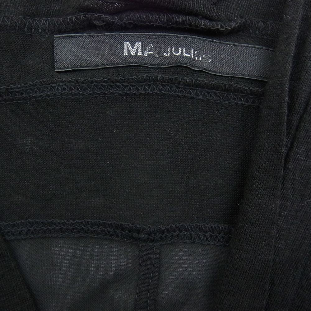JULIUS ユリウス 14SS 460CUM5 MA_JULIUS エムエーユリウス Elongated V-neck Buttoned Cardigan VISCOSE LINEN オーバーサイズ バックスリット ヴィスコースリネン Vネック カーディガン ブラック系 1【中古】