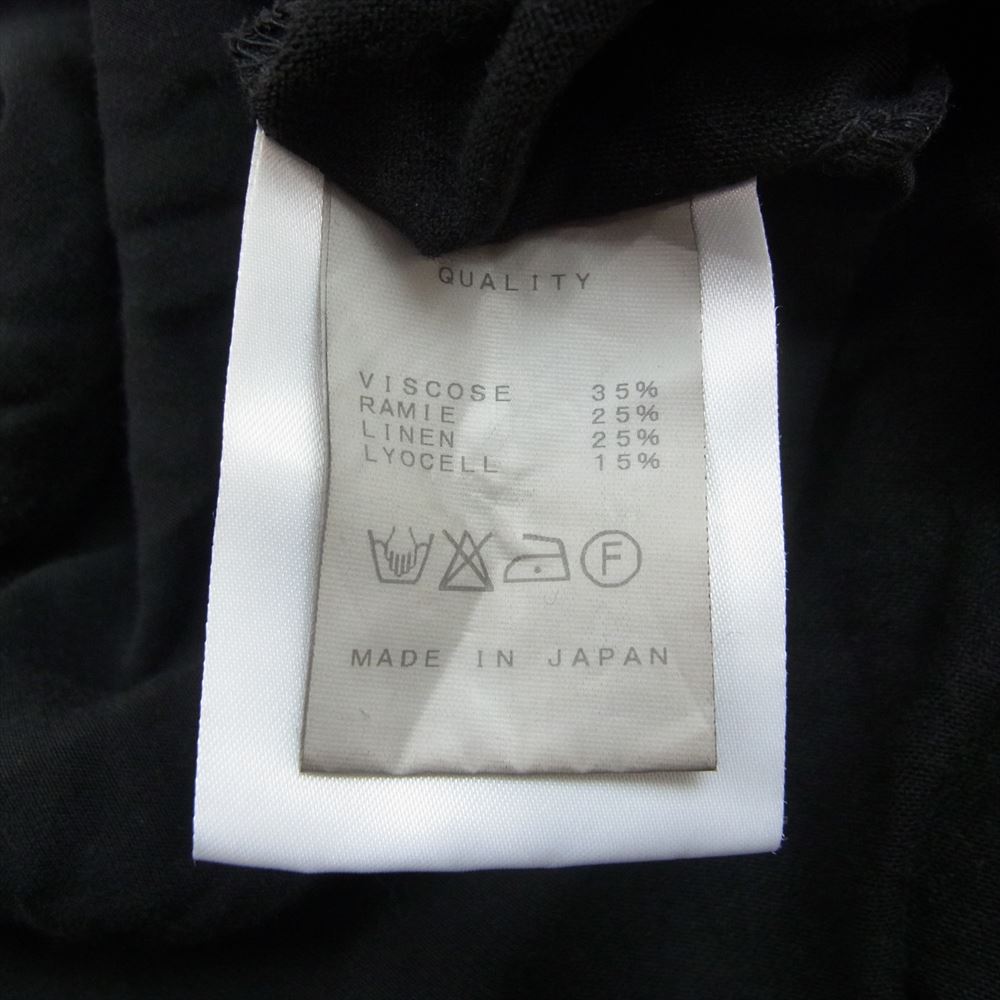 JULIUS ユリウス 14SS 460CUM5 MA_JULIUS エムエーユリウス Elongated V-neck Buttoned Cardigan VISCOSE LINEN オーバーサイズ バックスリット ヴィスコースリネン Vネック カーディガン ブラック系 1【中古】