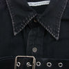 JOHN LAWRENCE SULLIVAN ジョンローレンスサリバン 20AW FRONT SIDE BELTED DENIM SHIRT オーバーサイズ フロント サイド ベルテッド デニムシャツ デニムジャケット ブラック系 44【中古】