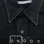 JOHN LAWRENCE SULLIVAN ジョンローレンスサリバン 20AW FRONT SIDE BELTED DENIM SHIRT オーバーサイズ フロント サイド ベルテッド デニムシャツ デニムジャケット ブラック系 44【中古】