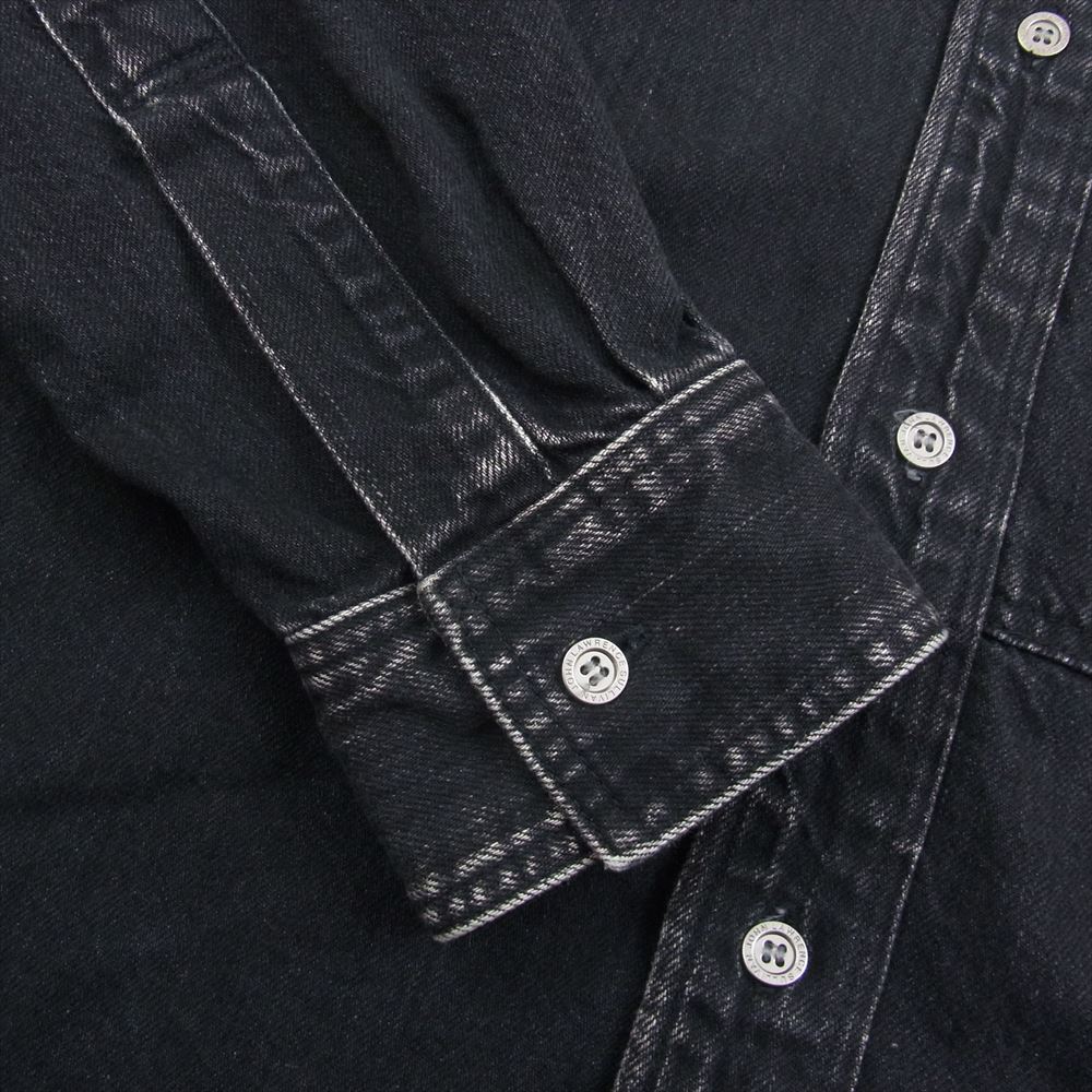 JOHN LAWRENCE SULLIVAN ジョンローレンスサリバン 20AW FRONT SIDE BELTED DENIM SHIRT オーバーサイズ フロント サイド ベルテッド デニムシャツ デニムジャケット ブラック系 44【中古】