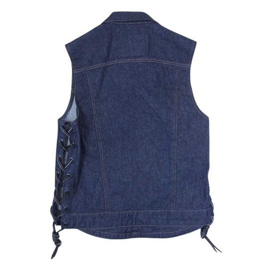 KADOYA カドヤ BIKER DENIM VEST 3 バイカー デニム ベスト インディゴブルー系 M【美品】【中古】