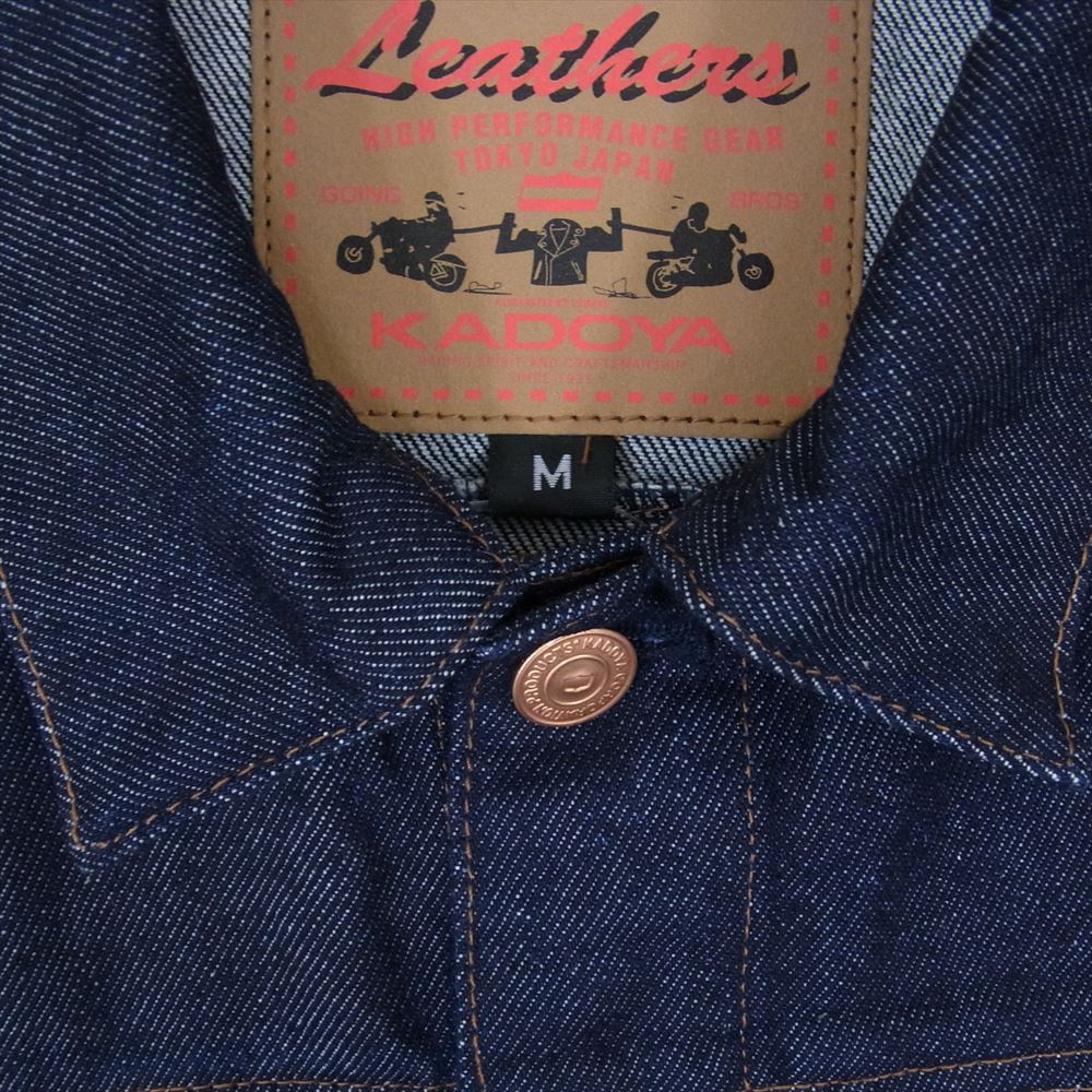 KADOYA カドヤ BIKER DENIM VEST 3 バイカー デニム ベスト インディゴブルー系 M【美品】【中古】