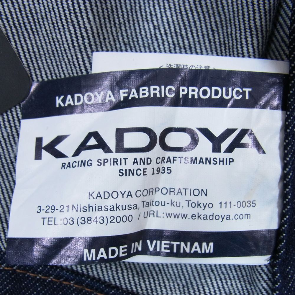 KADOYA カドヤ BIKER DENIM VEST 3 バイカー デニム ベスト インディゴブルー系 M【美品】【中古】