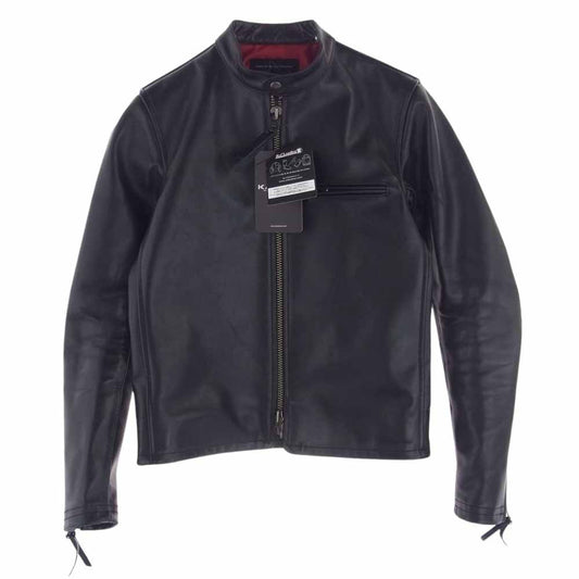 KADOYA カドヤ TSR-H  History ヒストリー 別注 牛革 カウハイド ハードステア レザー シングル ライダース ブラック系 M【美品】【中古】