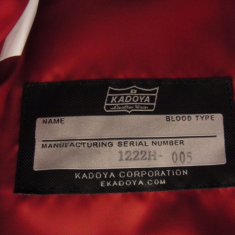 KADOYA カドヤ TSR-H  History ヒストリー 別注 牛革 カウハイド ハードステア レザー シングル ライダース ブラック系 M【美品】【中古】