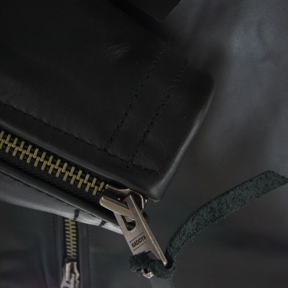 KADOYA カドヤ TSR-H  History ヒストリー 別注 牛革 カウハイド ハードステア レザー シングル ライダース ブラック系 M【美品】【中古】