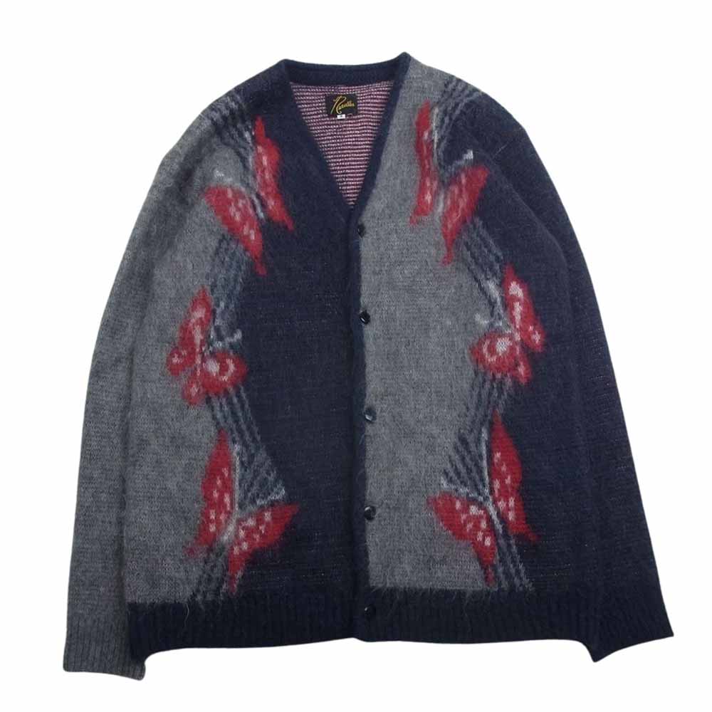 Needles ニードルス LQ275 Papillon Mohair Cardigan パピヨン バタフライ モヘア モヘヤ カーディガン 蝶 ネイビー系 S【中古】