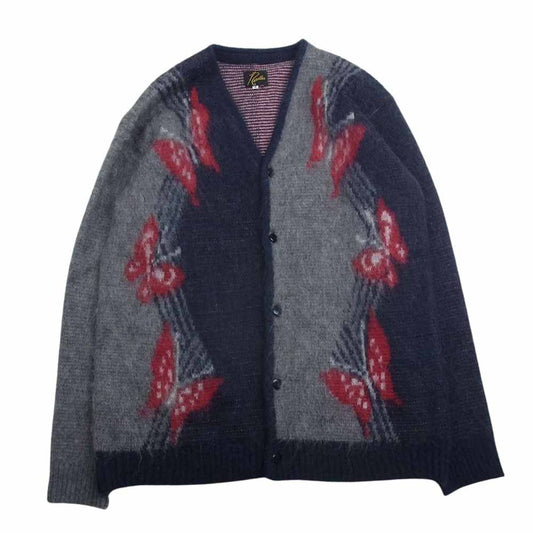 Needles ニードルス LQ275 Papillon Mohair Cardigan パピヨン バタフライ モヘア モヘヤ カーディガン 蝶 ネイビー系 S【中古】