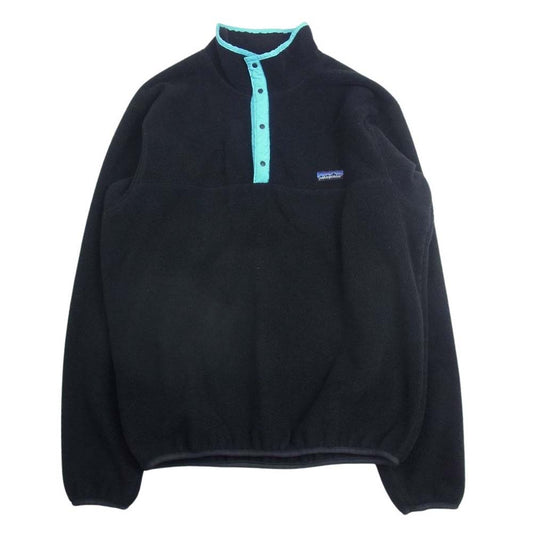 patagonia パタゴニア 25541 80s 90s 三角タグ USA製 スナップT プルオーバー 長袖 フリース  ブラック系 L【中古】