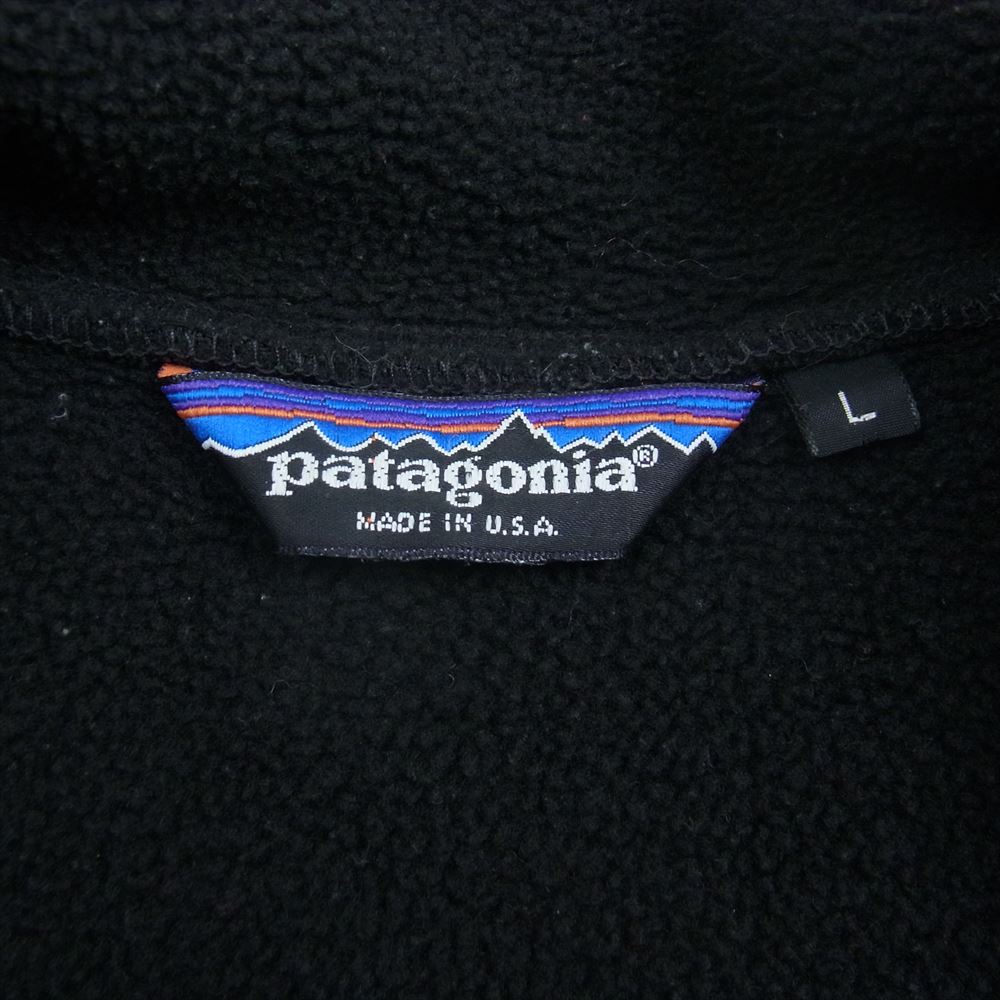 patagonia パタゴニア 25541 80s 90s 三角タグ USA製 スナップT プルオーバー 長袖 フリース  ブラック系 L【中古】