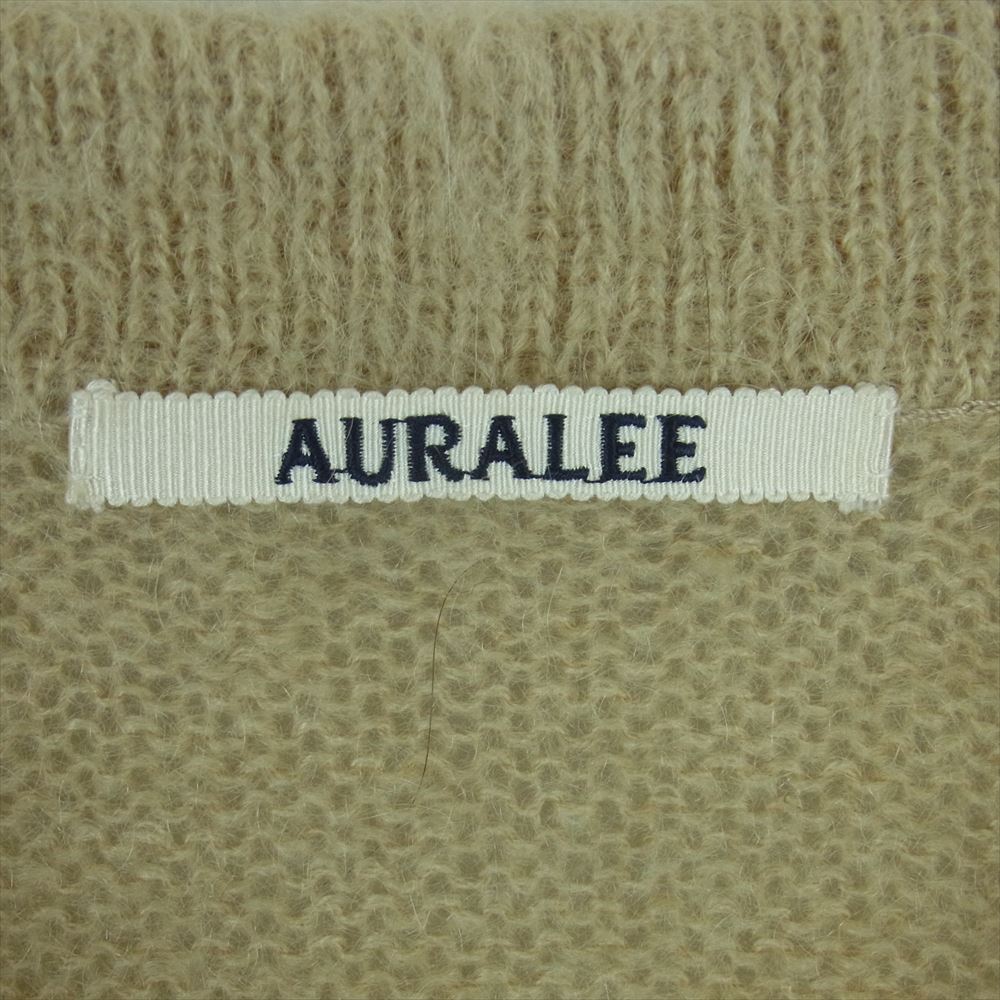 AURALEE オーラリー 23AW A23AP03KM BRUSHED SUPER KID MOHAIR KNIT POLO ブラッシュド スーパーキッドモヘヤ ニット プルオーバー ベージュ系 4【中古】