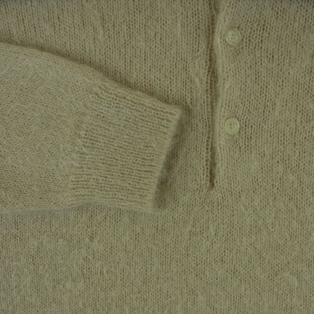 AURALEE オーラリー 23AW A23AP03KM BRUSHED SUPER KID MOHAIR KNIT POLO ブラッシュド スーパーキッドモヘヤ ニット プルオーバー ベージュ系 4【中古】