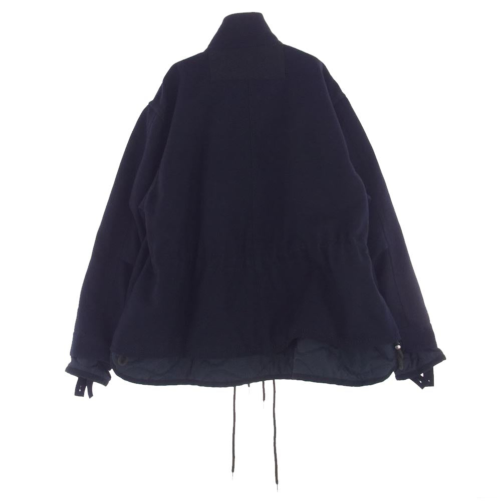 Sacai サカイ 22AW 22-02884M Wool Melton Blouson ウール メルトン ブルゾン フルジップ レイヤード ジャケット ダークネイビー系 3【中古】