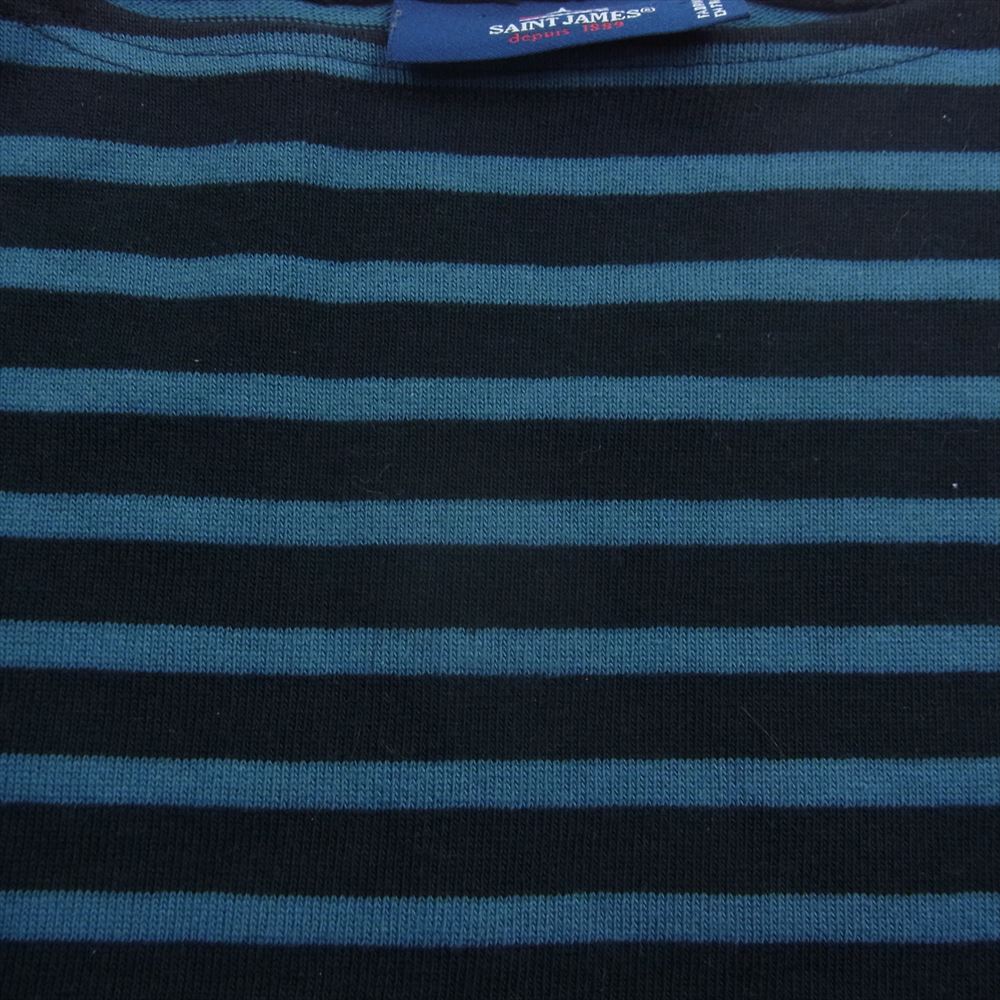 SAINT JAMES セントジェームス ボーダー バスクシャツ 長袖 Tシャツ ブラック系 ネイビー系 36【中古】