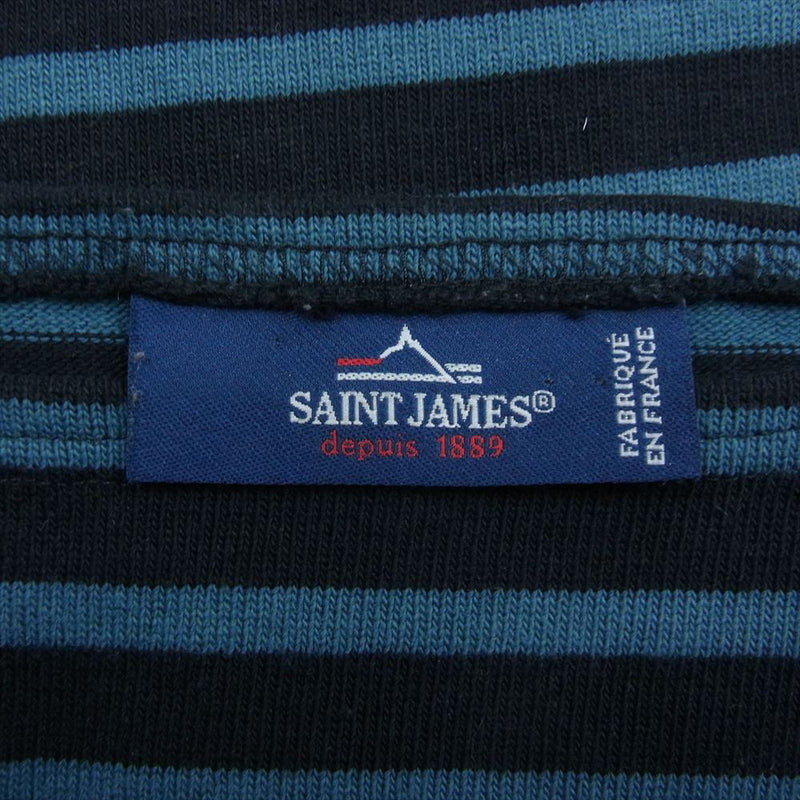SAINT JAMES セントジェームス ボーダー バスクシャツ 長袖 Tシャツ ブラック系 ネイビー系 36【中古】