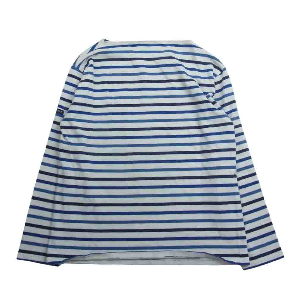 SAINT JAMES セントジェームス ボーダー バスクシャツ 長袖 Tシャツ ホワイト系 ブルー系 36【中古】