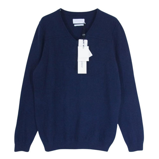 イレブン パリ BAF1KN09 Vネック ウール ニット ネイビー系 M【新古品】【未使用】【中古】