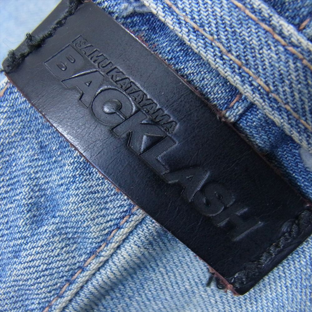 ISAMUKATAYAMA BACKLASH イサムカタヤマバックラッシュ 1133-02 ダメージ加工 5ポケット ストレート デニム パンツ インディゴブルー系 S【中古】